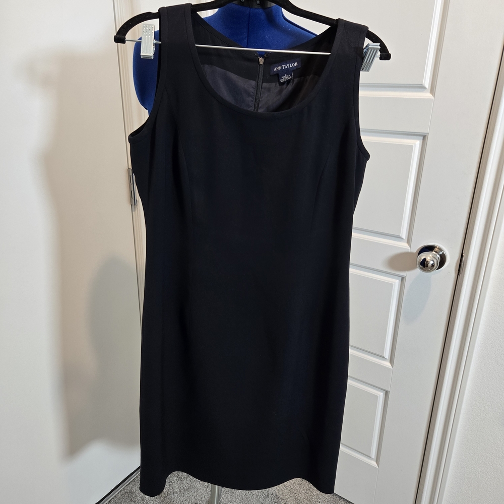 Ann Taylor Classic Black Mini Sheath Dress Sleeveless Office